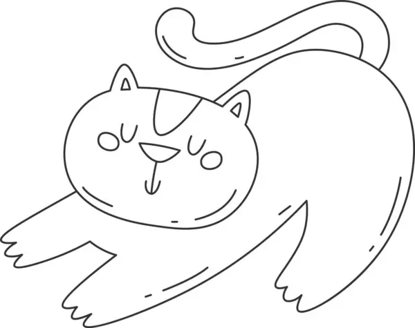 Кішка Розтягування Підкладка Векторні Ілюстрації — стоковий вектор