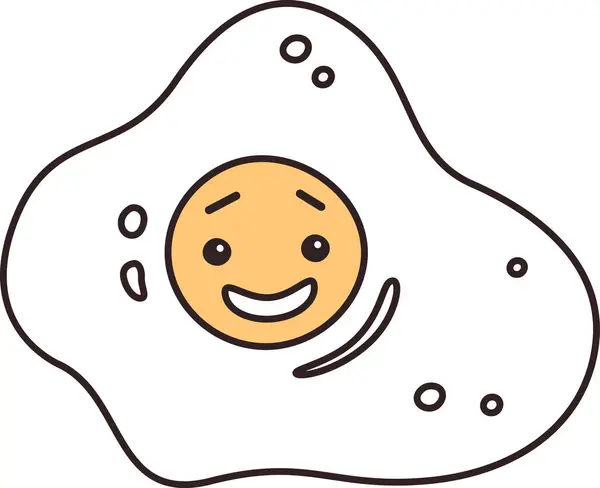 Fried Egg Character Vector Illustration — Stock Vector