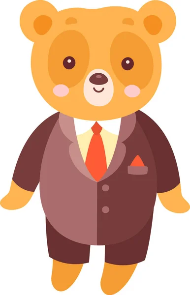 Urso Masculino Traje Vetor Ilustração — Vetor de Stock