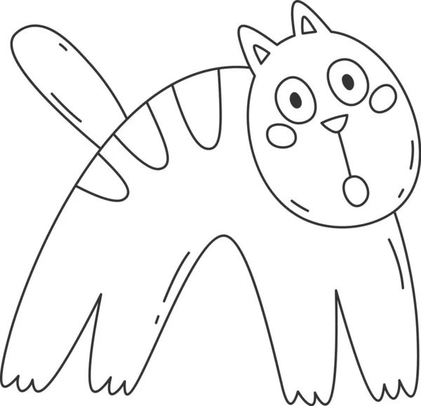 Strach Cat Lined Vector Illustration — Stockový vektor