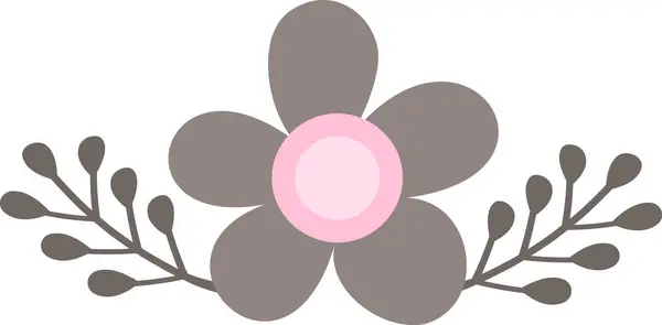 Blume Mit Blättern Vektor Illustration — Stockvektor