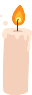 Yanan Mum Simgesi Vektör İllüstrasyonu