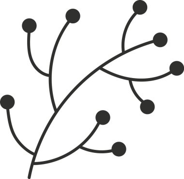 Böğürtlenli Branch Doodle Vektör İllüstrasyonu
