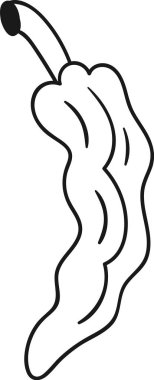 Biber Kuru Sebze Katmanlı Vektör İllüstrasyonu