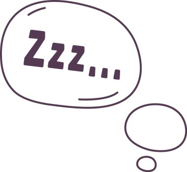 Zzz Konuşma Kabarcık Vektörü İllüstrasyonu