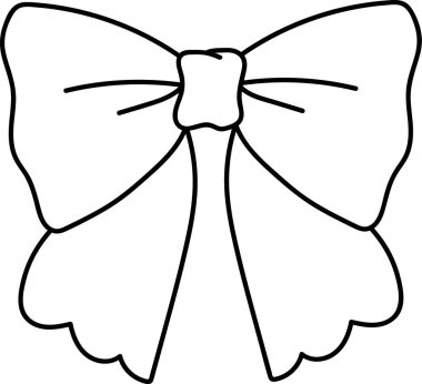 Bow Lined Doodle Vektör İllüstrasyonu