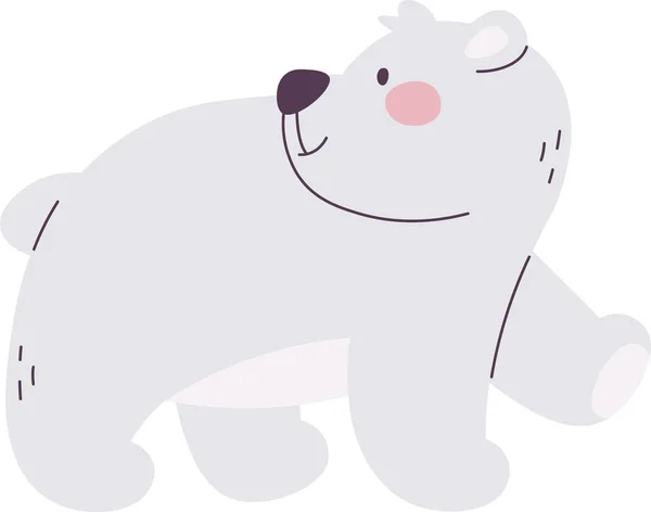 Illustrazione Vettoriale Dell Orso Polare Ambulante — Vettoriale Stock