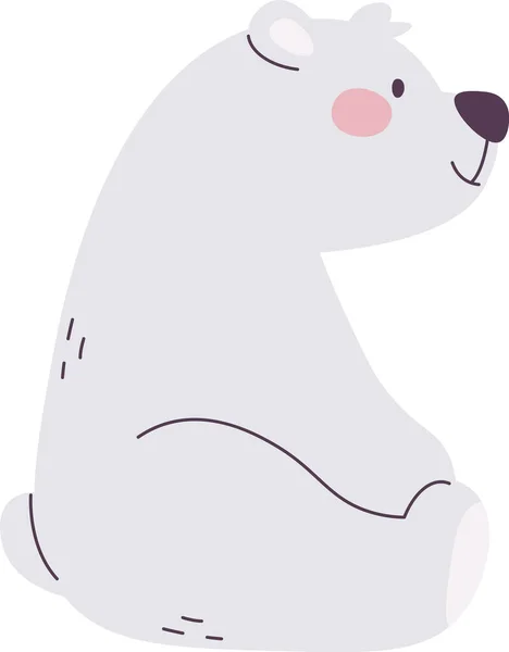 Sitzender Eisbär Vektor Illustration — Stockvektor