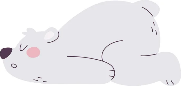 Ilustrasi Vektor Beruang Kutub Tidur - Stok Vektor