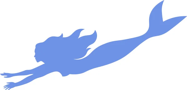 Mermaid Character Silhouette Vector Illustration — Stock Vector