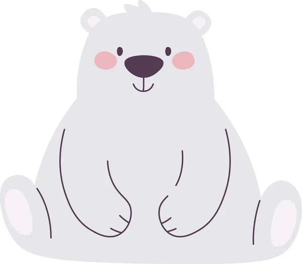 Ilustração Vetor Urso Polar Sentado — Vetor de Stock