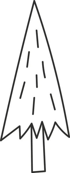 Pine Tree Doodle Vector Ilustración — Vector de stock
