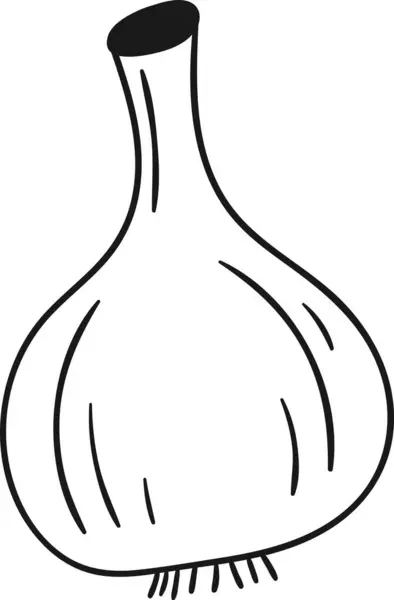 Illustration Vectorielle Doublée Légumes Ail — Image vectorielle