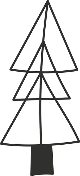 Pine Tree Doodle Vektorin Kuvitus — vektorikuva