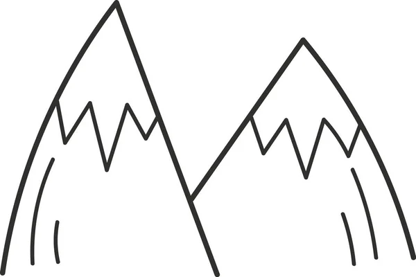 Snow Mountains Doodle Vector Illustration — Stockový vektor