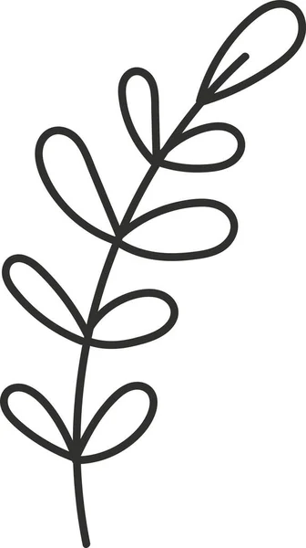 Εικόνα Διανύσματος Doodle Branch Leaf — Διανυσματικό Αρχείο