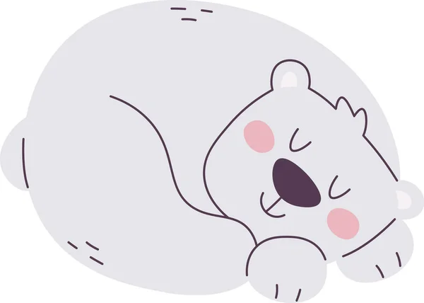 Sleeping Polar Bear Vector Illustration — Stock Vector