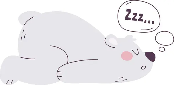 Oso Polar Dormido Vector Ilustración — Vector de stock