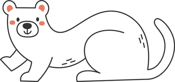 Weasel Animal Outline Vector Illustration — Stock Vector