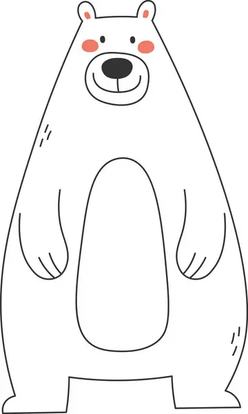 Bear Djur Kontur Vektor Illustration — Stock vektor