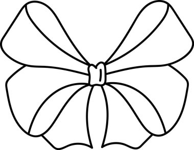 Bow Lined Doodle Vektör İllüstrasyonu