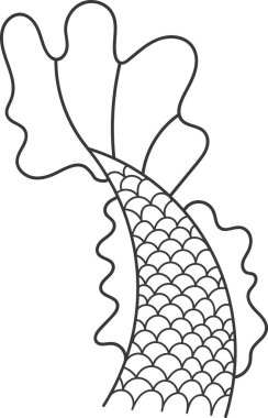Denizkızı Kuyruklu Vektör Çizimi
