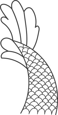 Denizkızı Kuyruklu Vektör Çizimi