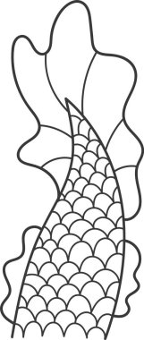 Denizkızı Kuyruklu Vektör Çizimi