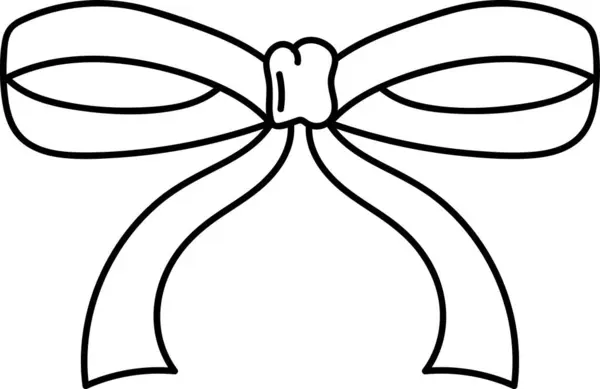 Bow Lined Doodle Vector Illustration — Stockvektor