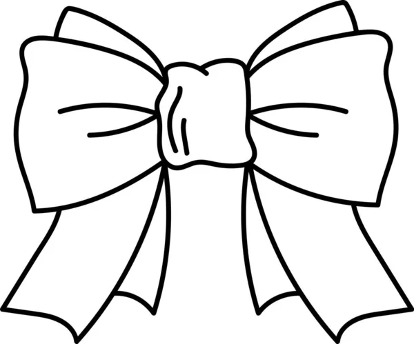 Bow Lined Doodle Vector Illustration — Stockvektor