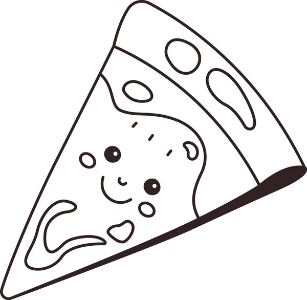 Pizza Slice Character Vector Illustration — Stock Vector