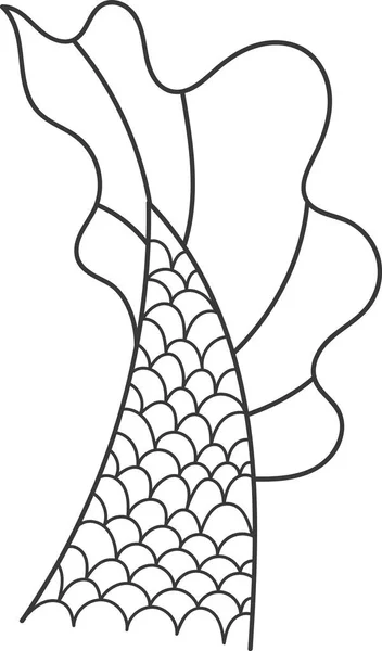 Meerjungfrau Schwanz Gefüttert Vektor Illustration — Stockvektor
