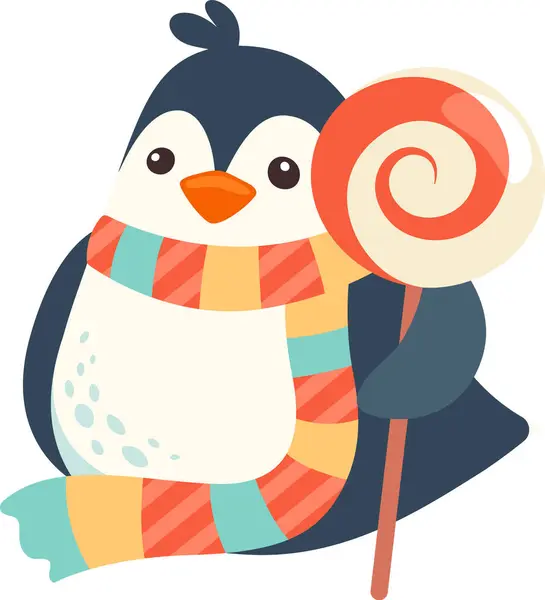 Пингвин Вектором Lollipop — стоковый вектор
