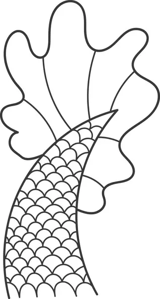 Meerjungfrau Schwanz Gefüttert Vektor Illustration — Stockvektor
