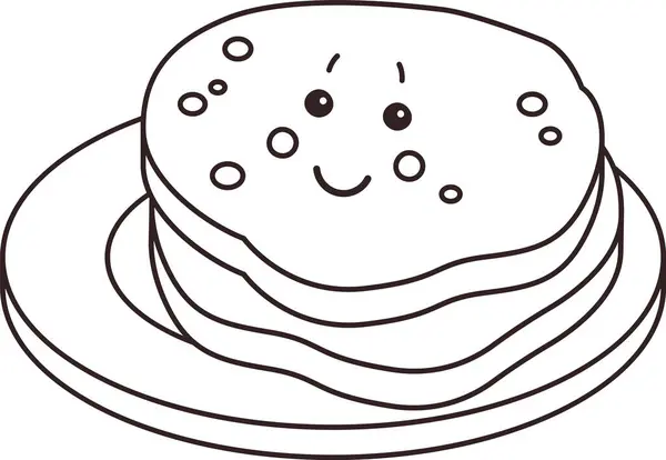Pfannkuchen Essen Charakter Vektor Illustration — Stockvektor