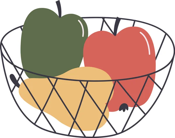 Basket Fruits Vector Illustration — Stock Vector