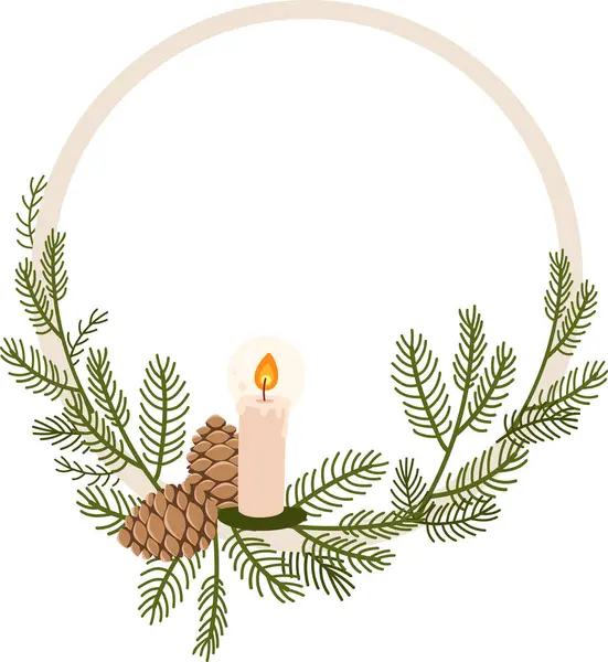 Christmas Frame Vreath Vector Illustration — стоковый вектор