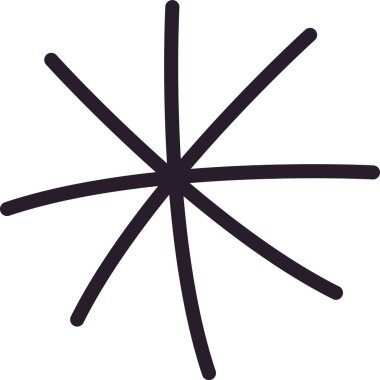 Kar Tanesi Çizgili Doodle Vektör İllüstrasyonu