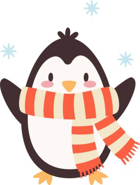 Atkı Vektörü İllüstrasyonlu Penguen