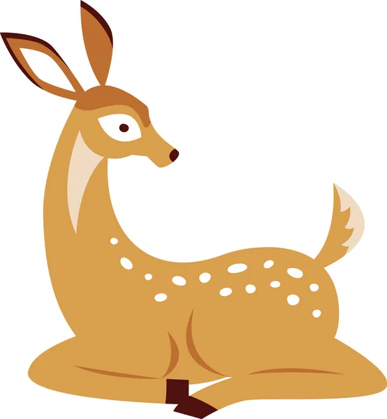 Berbohong Deer Animal Vector Illustration - Stok Vektor