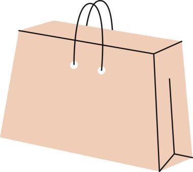 Alışveriş Kağıdı Torbası Vektör İllüstrasyonu