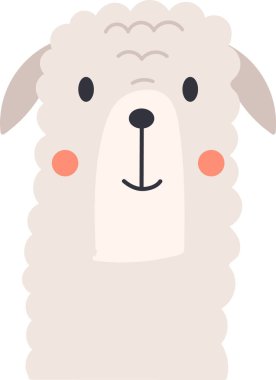 Koyun Hayvan Başı Vektör İllüstrasyonu