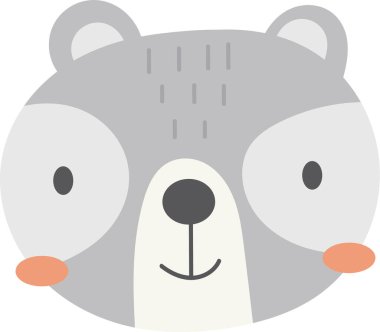 Rakun Yüzlü Çizgi Film Vektör Resimleri