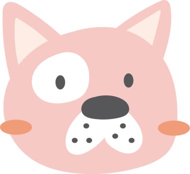 Köpek Yüzlü Çizgi Film Vektör İllüstrasyonu