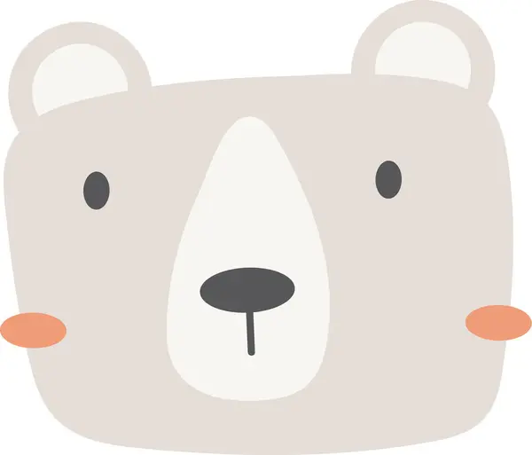 Bear Face Tecknad Vektor Illustration — Stock vektor