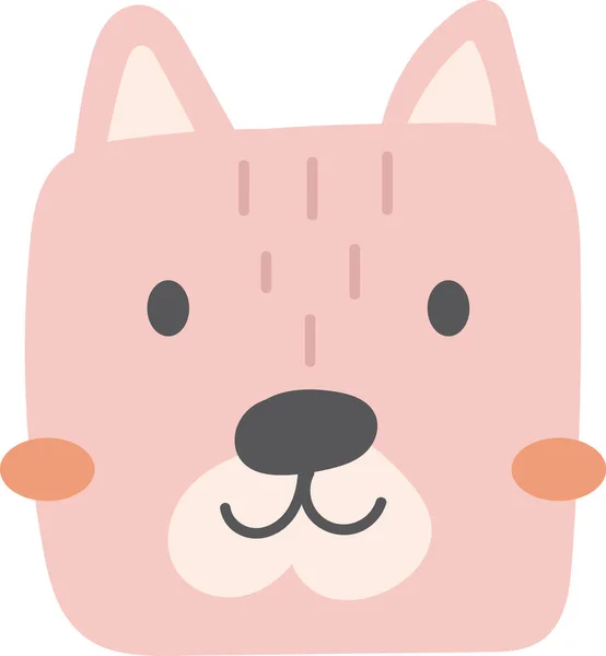 Hund Ansikte Tecknad Vektor Illustration — Stock vektor