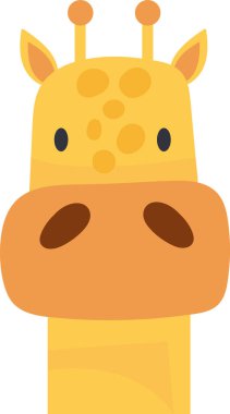 Zürafa Hayvan Başı Vektör İllüstrasyonu