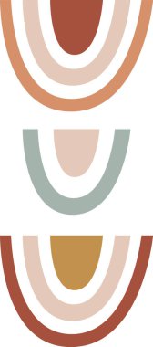 Gökkuşağı Boho Simgesi Vektör İllüstrasyonu