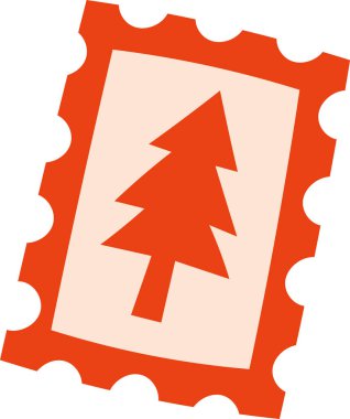 Posta Damgası Ağaç Vektörü İllüstrasyonu