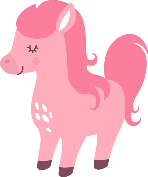 Childish Horse Animal Vector Illustration — Stockvektor